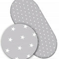 Cotton Fitted Baby Sheet Fit Moses Basket Pram 80X38cm Small White Stars On Grey