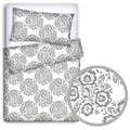 Bedding Set 4Pc Fit Kids Junior Bed 150X120 Folklore Grey