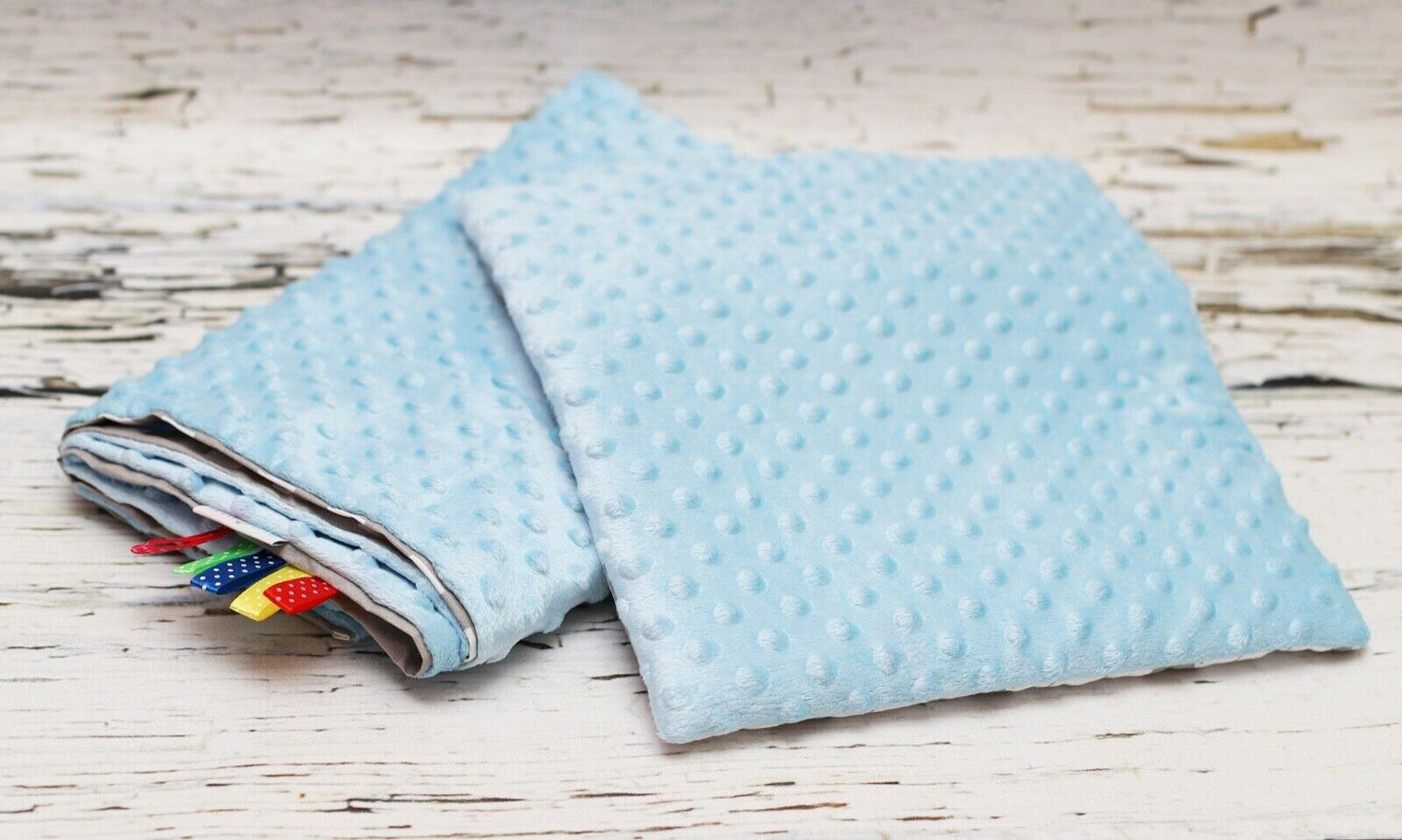 Warm Baby Blanket Dimple Cotton Quilt Pillow Double Sided 100X75cm Blue - Elephants