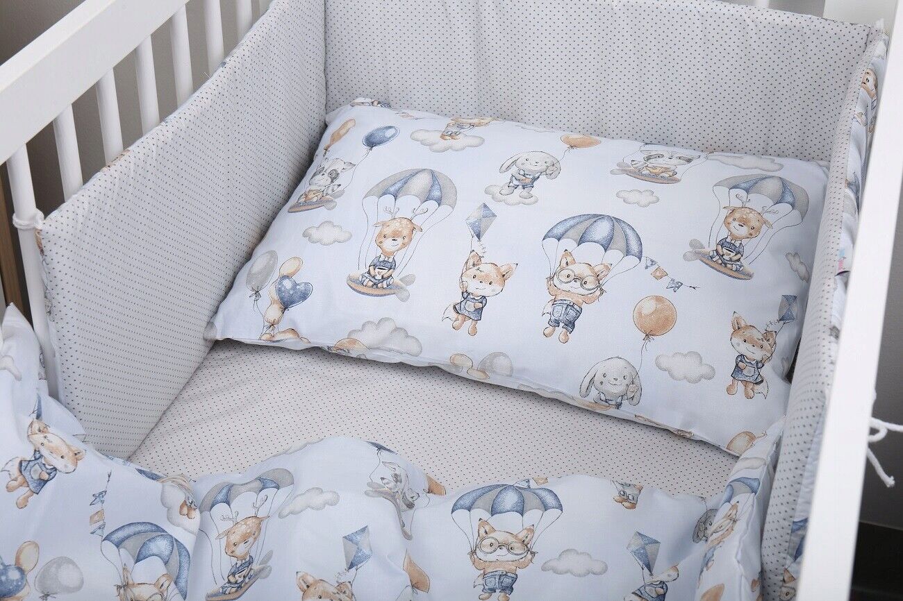 Baby Bedding Set 2pc fit Cot Cotton 100% 120x90cm Walk in the clouds