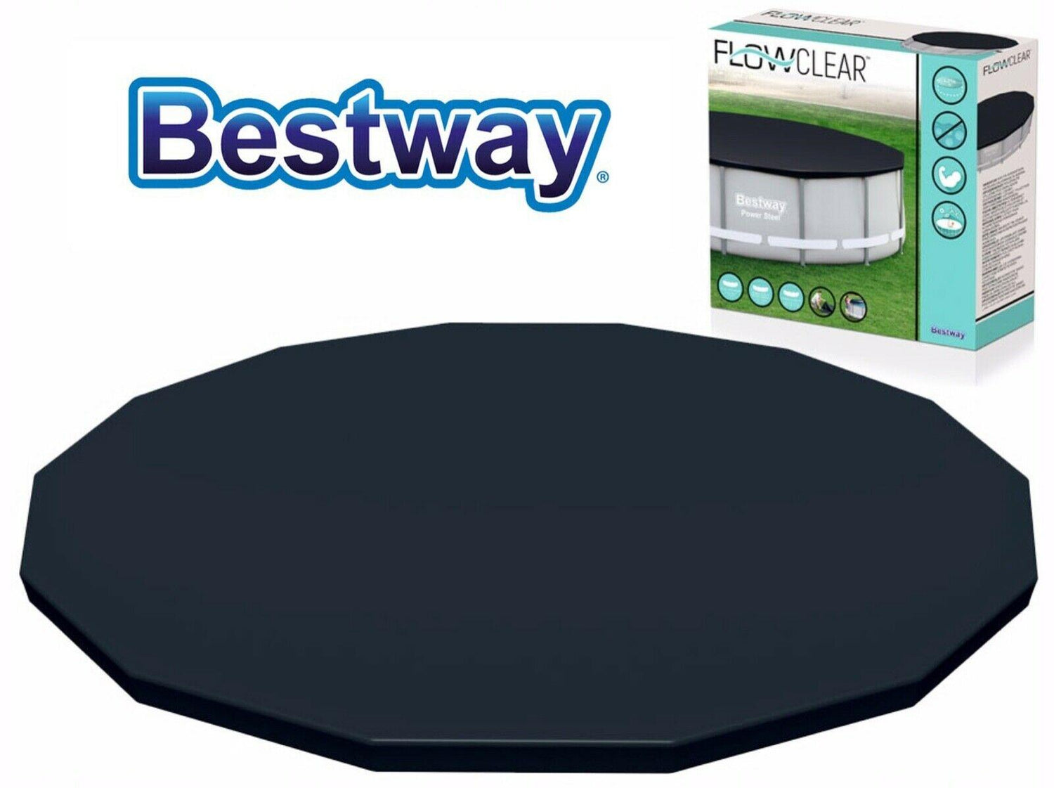 Bestway Swimming Pool Cover 14Ft Frame Steel Pro Power Steel 4.27M Tarpaulin