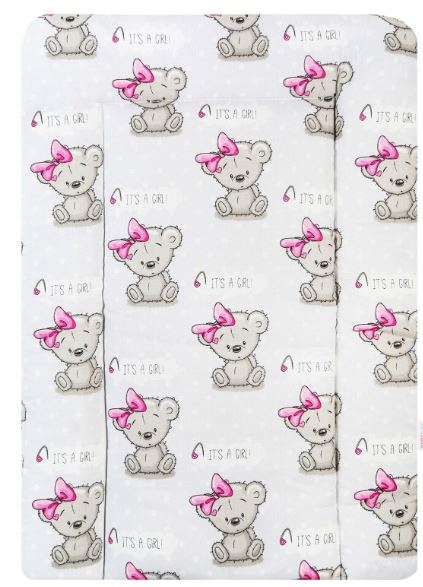 Baby 100% cotton changing mat child toddler Teddy Girl Bear Grey