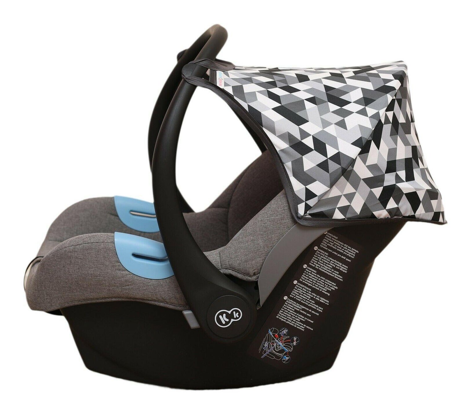 Car Seat Hood Replacement Universal Baby Cover Wind Sun Canopy Shade Waterproof - 3D Grey