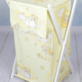 Laundry Basket with white wooden frame and storage removable linen Ladder Cream