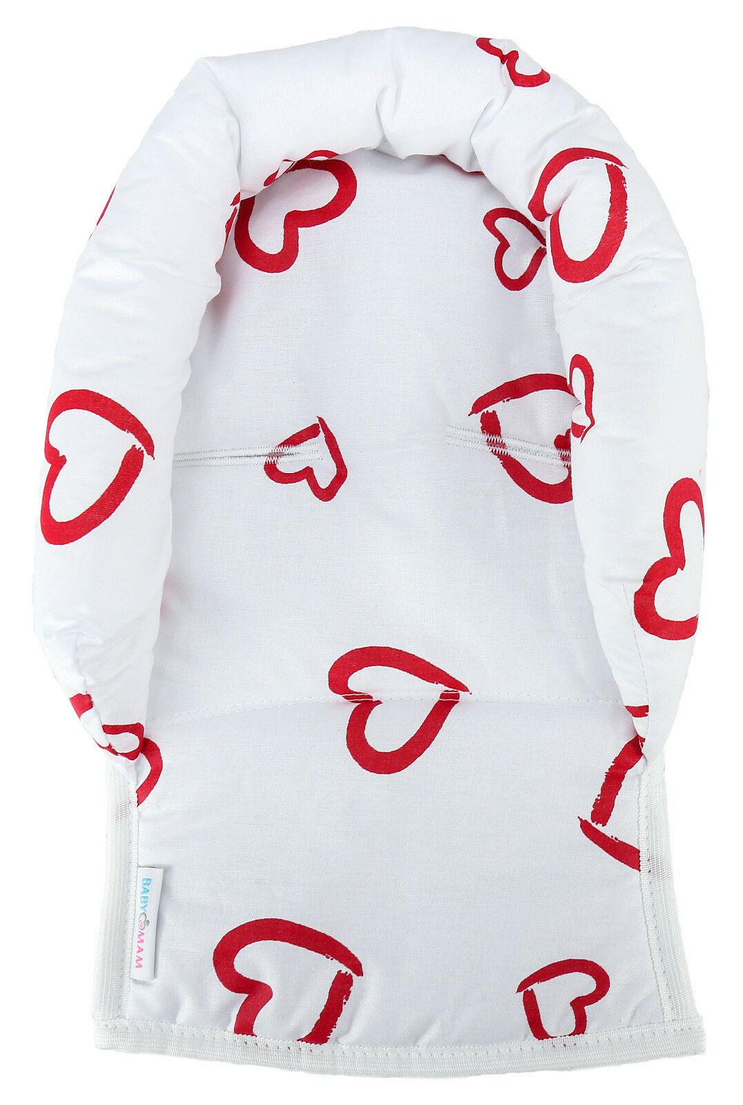 Baby Head Car Seat Rest Cushion Toddler Child Support Pillow Red Hearts With White