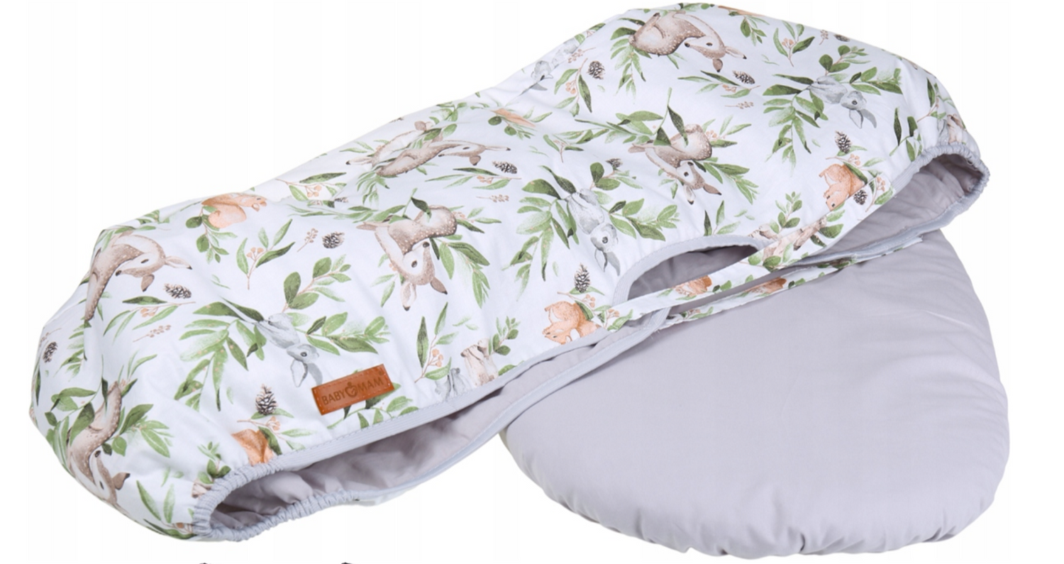 Carrycot cover Double-sided Liner Pushchair Pram Green Glade/Grey