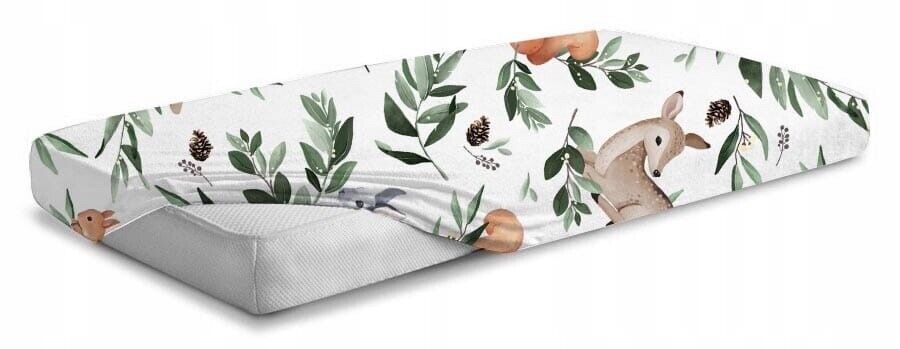 Fitted Sheet 160x80cm 100% Cotton Junior Toddler Bed Green Glade