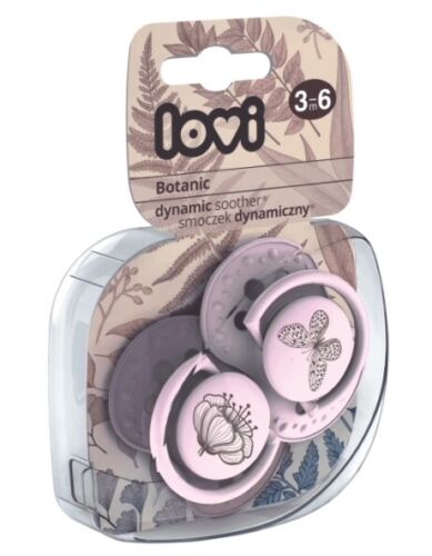 LOVI Dynamic Soother Silicone 3-6m Dummy 2 pcs Girl Botanic