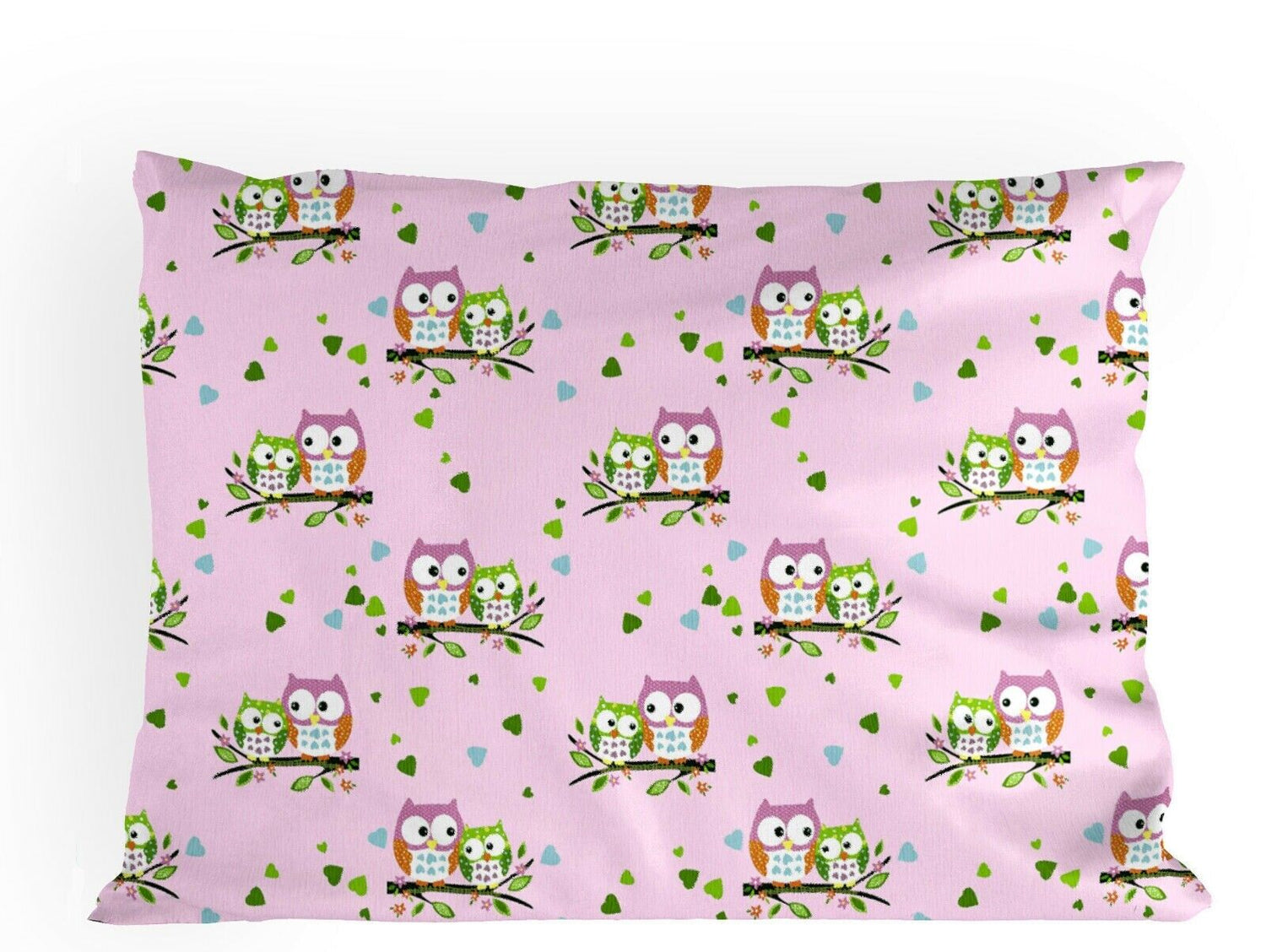 Pillow case ANTI-ALLERGENIC with zipper closure 60x40cm Cotton Owls pink