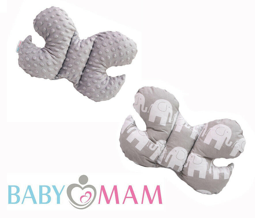 Butterfly Dimple Pillow Baby head and neck support Grey - Elephants