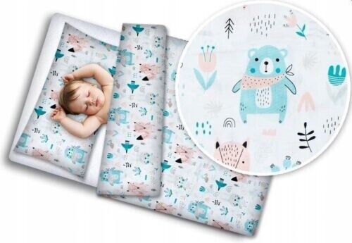 6Pc Baby bedding set bumper pillow duvet Fit Cot 120X60 BOHO Animals Turquoise