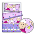 Baby Bedding Set 3Pc Allround To Fit Cot 120x60cm Sheep Pink