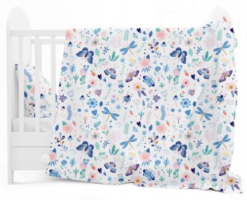 3Pc Baby Bedding Set Bumper All-round Pillow Duvet Fit Cot 120x60cm On the Meadow