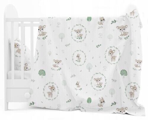 Baby Bedding Set 120x60cm 5Pc Soft Bumper All-round Pillow Duvet Fit Cot Fairy-tale Forest