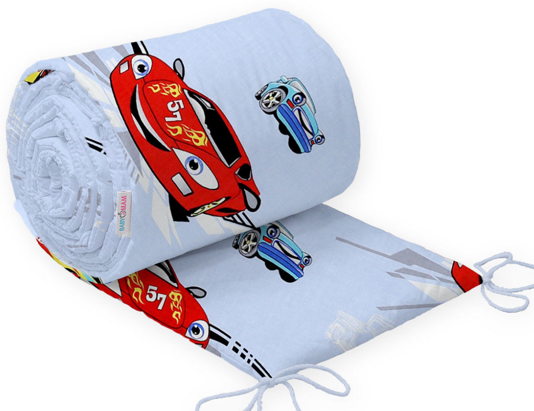 Padded Bumper All-round Cotton to fit Cot bed 420cm Cars