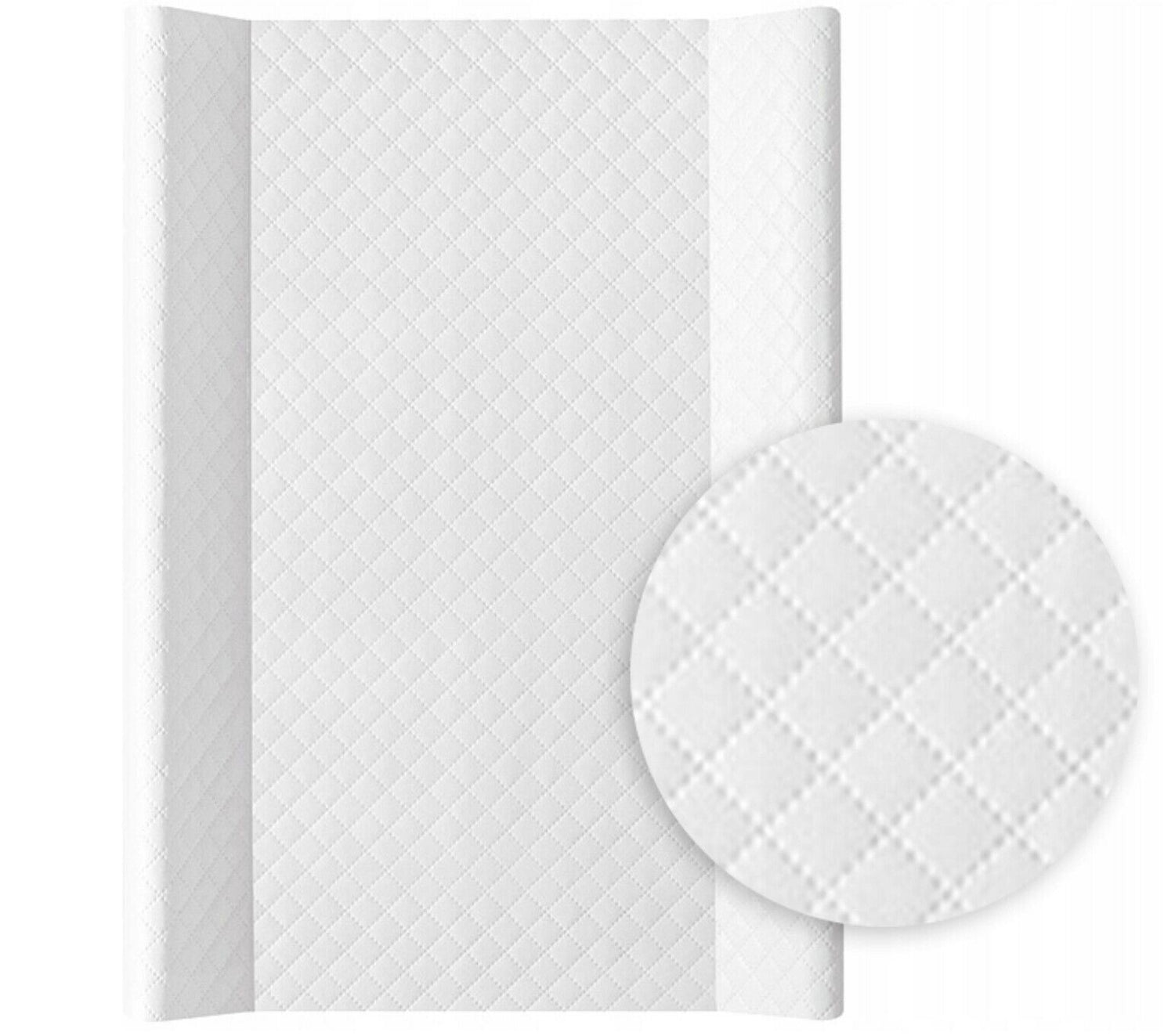Baby Changing Mat Hard Base 80X50cm Fit To Cot Bed 140X70cm Caro White