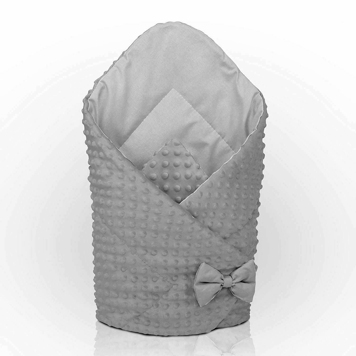 Baby Swaddle Wrap Newborn Dimple Cotton Infant Bedding Grey/ Grey