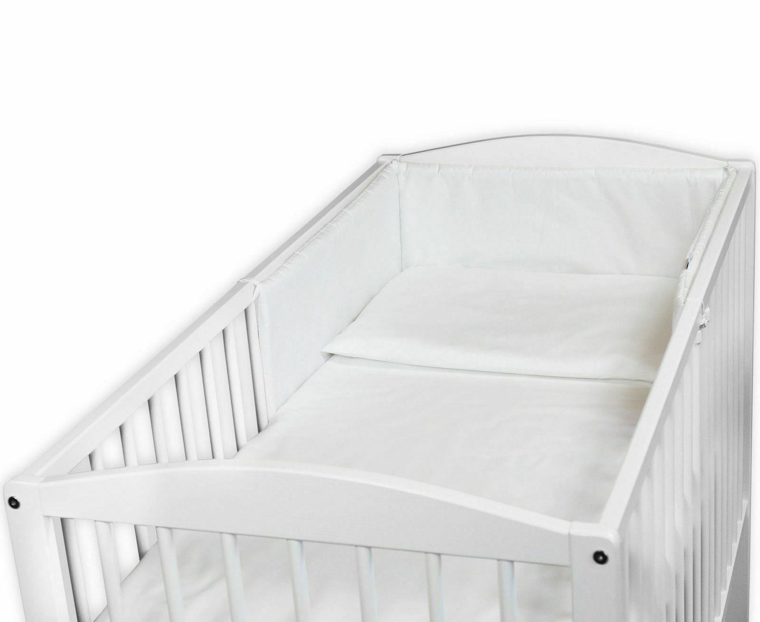 5Pc Bedding Set Nursery Pillow Duvet Bumper Fit Cot 120x60cm White