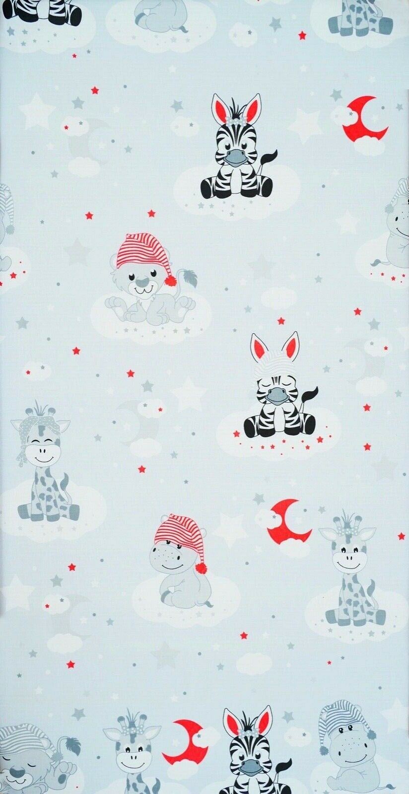 Baby Fitted Cot Sheet Printed Design 100% Cotton Mattress 120X60 cm Sweet Animals Grey