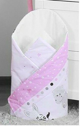 Baby Swaddle Wrap Newborn Bedding Blanket 100% Cotton Sleeping Bag Sweet Animals Pink