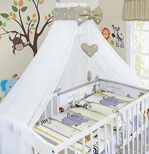 Baby bedding set Cotton Nursery 14pc to Fit Cot 120x60cm Safari beige