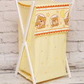 Laundry Basket with white wooden frame and storage removable linen Window Cream