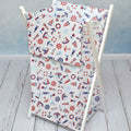 Laundry Basket with white wooden frame and storage removable linen MARINE
