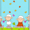 100% cotton fitted sheet printed design for baby crib 90x40cm Sheep turquoise