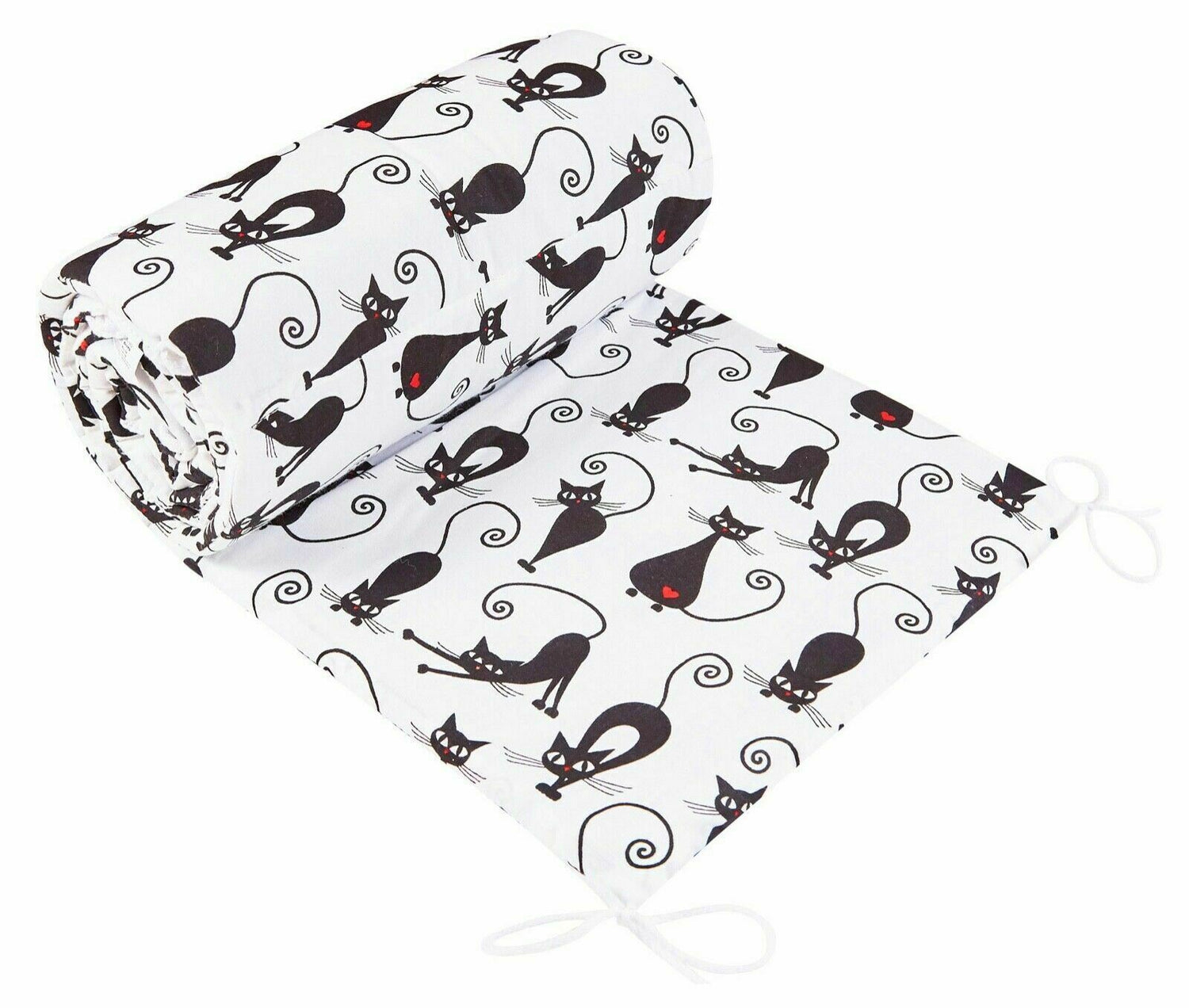 Baby Padded Bumper 180cm fit COT 100% Cotton Black Cat