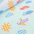 Baby Fitted Junior Bed Sheet Printed 100% Cotton Mattress 160X70cm Planes Turquoise