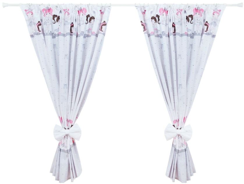 Nursery Curtains for Babies & Toddler's Bedroom Ballerina grey