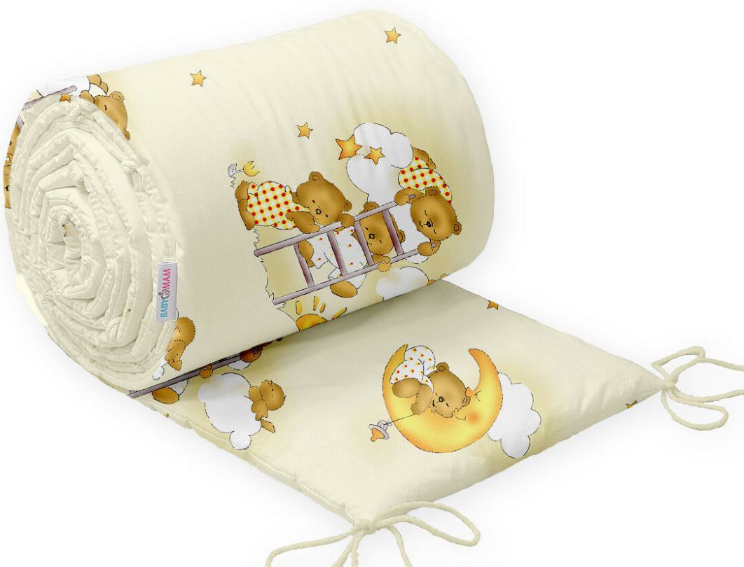 Baby Bedding Bumper 190 cm Half Cot Bed Ladder Cream