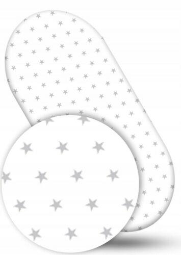Super Soft Fitted Sheet Jersey Stretchy Cotton Fit Moses Basket 75X30 Small Stars With White