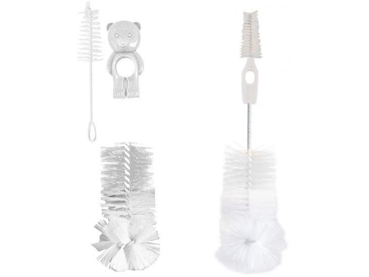 Bottle Brush 2 In 1 Canpol Baby Feeding Bottle Teat Spout Nozzle Cleaner White
