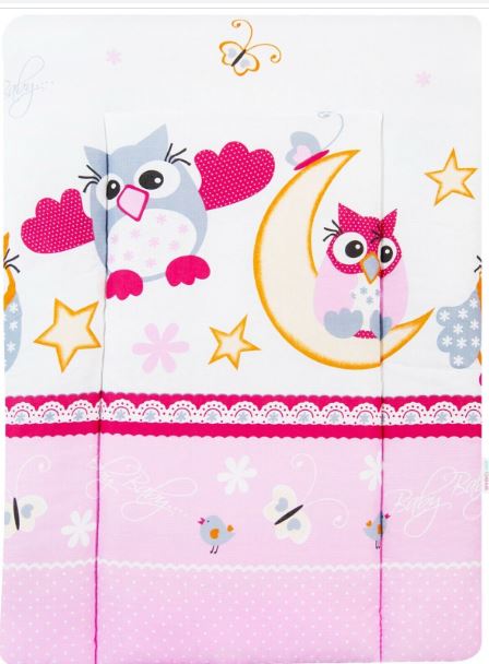 Baby 100% cotton changing mat child toddler Owls Moon pink