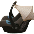 Car Seat Hood Replacement Universal Baby Cover Wind Sun Canopy Shade Waterproof - Lines Beige