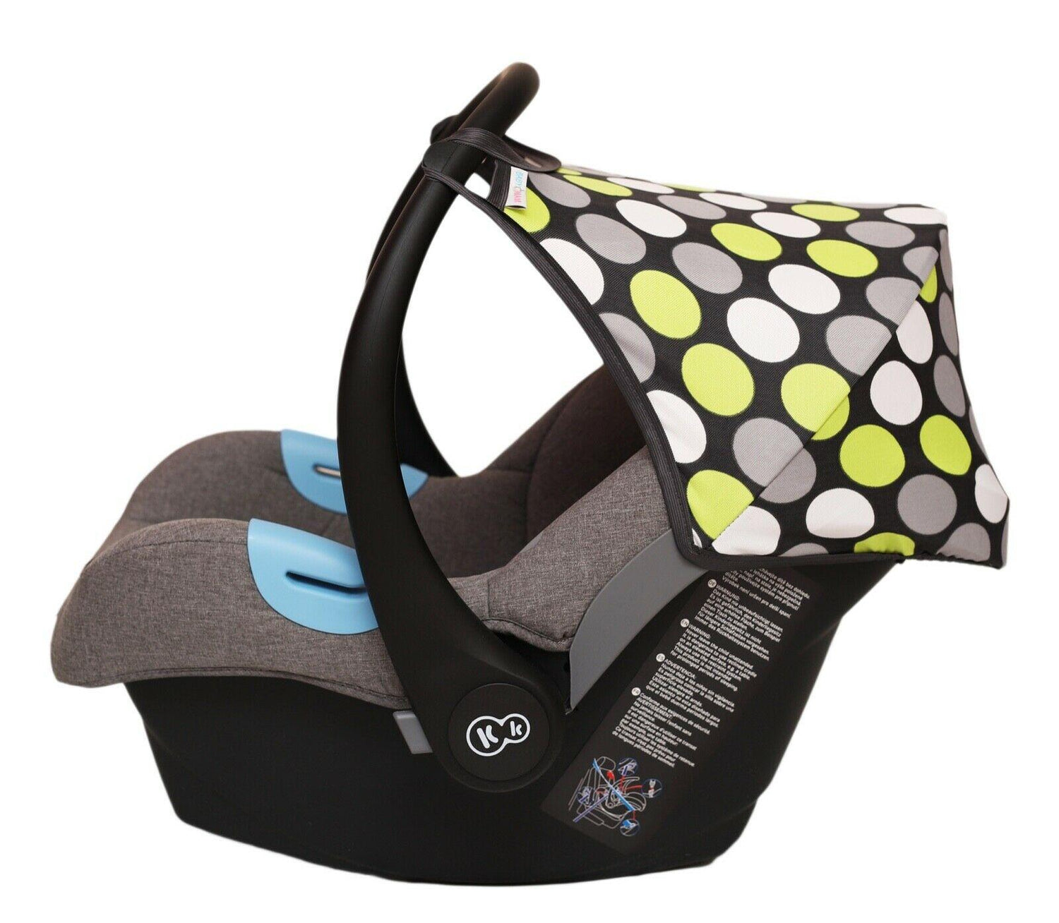 Car Seat Hood Replacement Universal Baby Cover Wind Sun Canopy Shade Waterproof - Green Dots