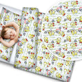 Baby 4Pc Bedding Set Pillow Duvet Quilt Fit Cotbed 140x70cm Football Teddy Bear