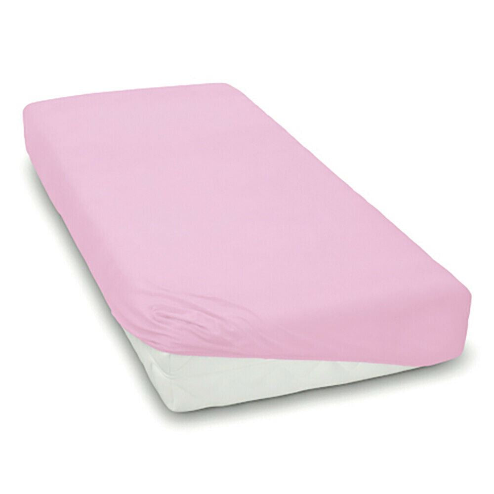 Super soft fitted sheet jersey stretchy cotton fit Cot bed 140/70cm Pink