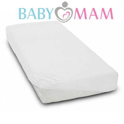 2-pack soft fitted sheet jersey stretchy cotton fit Cot 120/60cm White