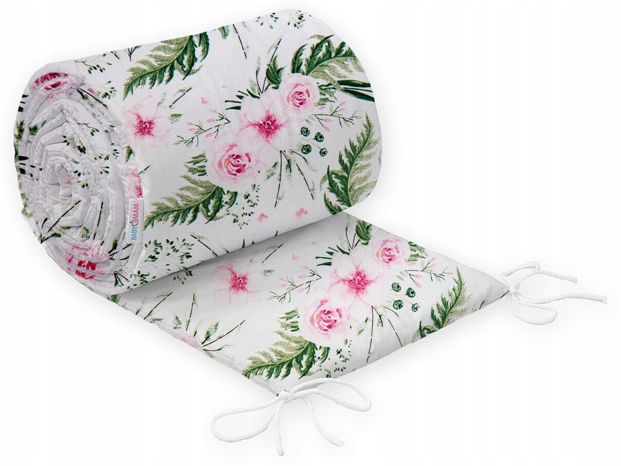 3PC Baby Bedding Set Pillow Duvet Bumper 120x90cm Garden Flowers