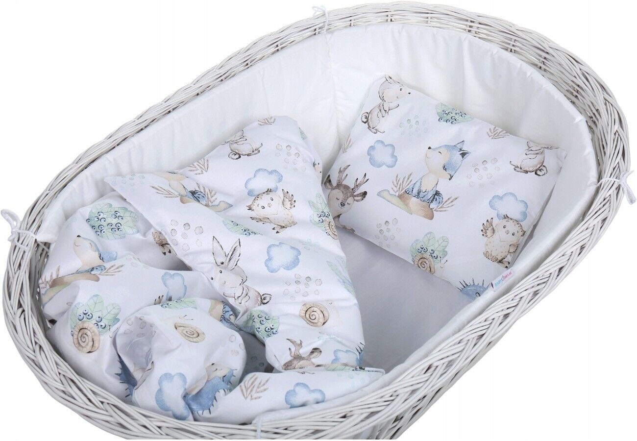 Baby Bedding Set 3pc fit Crib 70x80 Bumper 260cm Cotton Wolf in the Forest