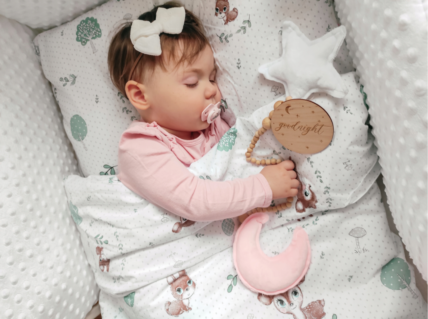 Baby Bedding Set 6pc Cotton All-round Straight Bumper Fit Cot Fairy-tale Forest - MyHappy Baby