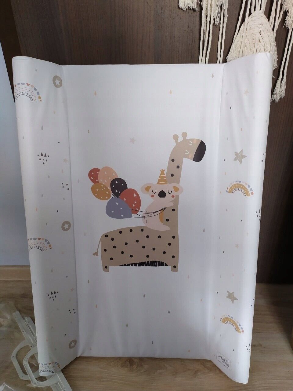 Baby Changing mat Hard Base Nursery Padded 70x50cm Fit Cot Giraffe