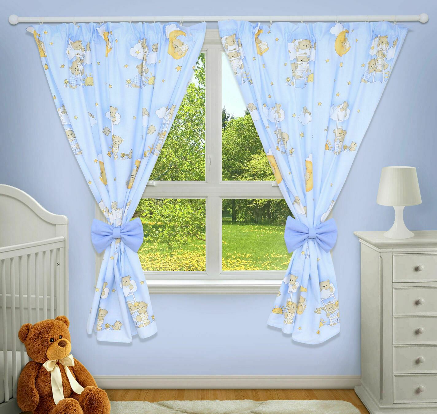 Nursery Curtains for Babies & Toddler's Bedroom Ladder blue