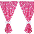 Nursery Curtains for Babies & Toddler's Bedroom Big white stars on pink