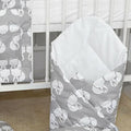 Baby Swaddle Wrap Newborn Bedding Blanket 100% Cotton Sleeping Bag Fox Grey