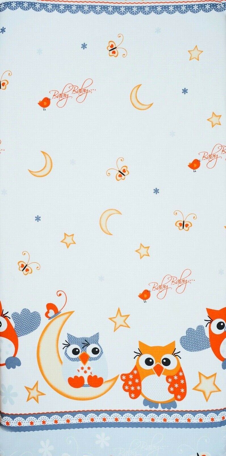 Baby Fitted Toddler Bed Sheet Printed 100% Cotton Mattress 160X80cm Owls Moon Grey - MyHappy Baby