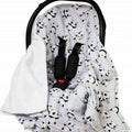 Baby Blanket Car Seat Reversible Wrap Plush Soft Double Sided Cotton 100X100cm White-Panda Grey