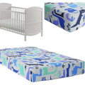 Baby Fitted Cot Sheet Printed Design 100% Cotton Mattress 120X60 cm Dinosaurs Blue